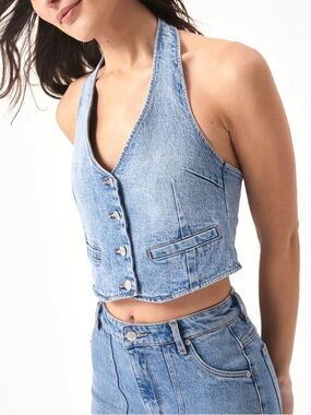 Rollas denim halter vest - XS
